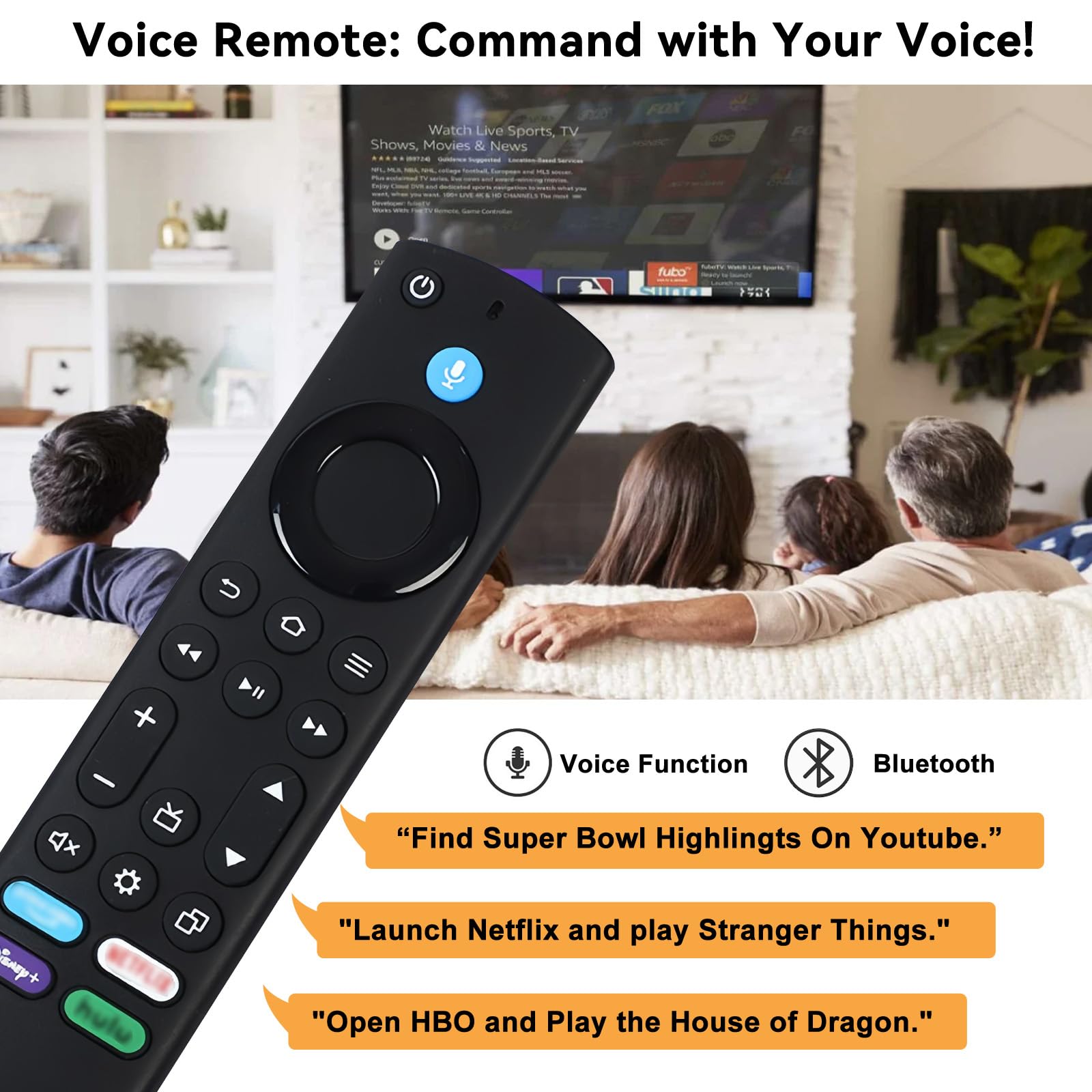 Télécommande Vocale De Remplacement Pour Fire TV Stick/Cube Et Smart TV Insignia/Toshiba - Boutons Programmables