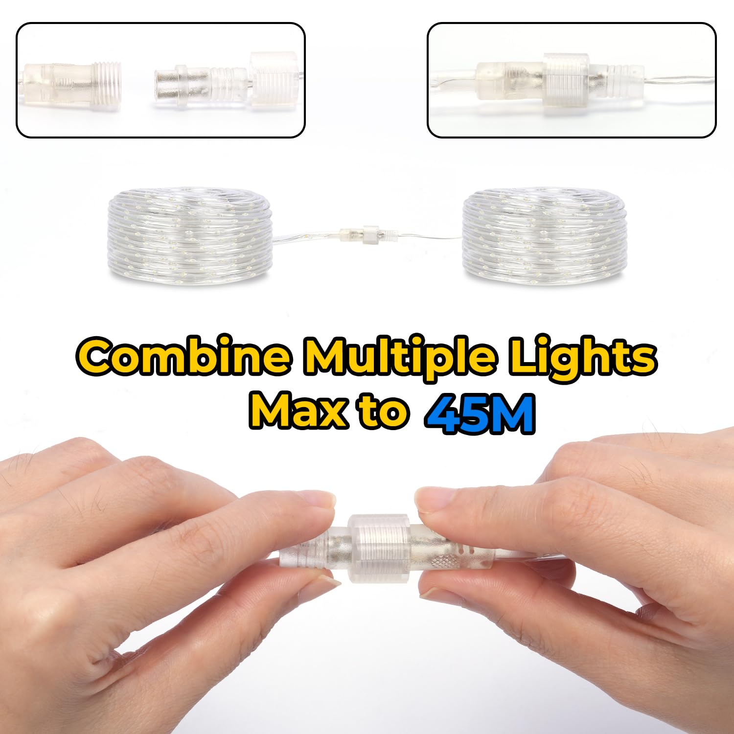 OxyLED Tube Lumineux, 20M 300 LED Guirlande Lumineuse Tube IP44 étanche 7 Modes d'éclairage Tuyau de Intérieures et Extérieures, Décoration Fête/Mariage/Noël
