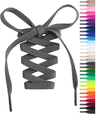 Handshop Flat Shoelaces 5/16", 31 Colors in 36"-72" Shoe Laces For Sneakers