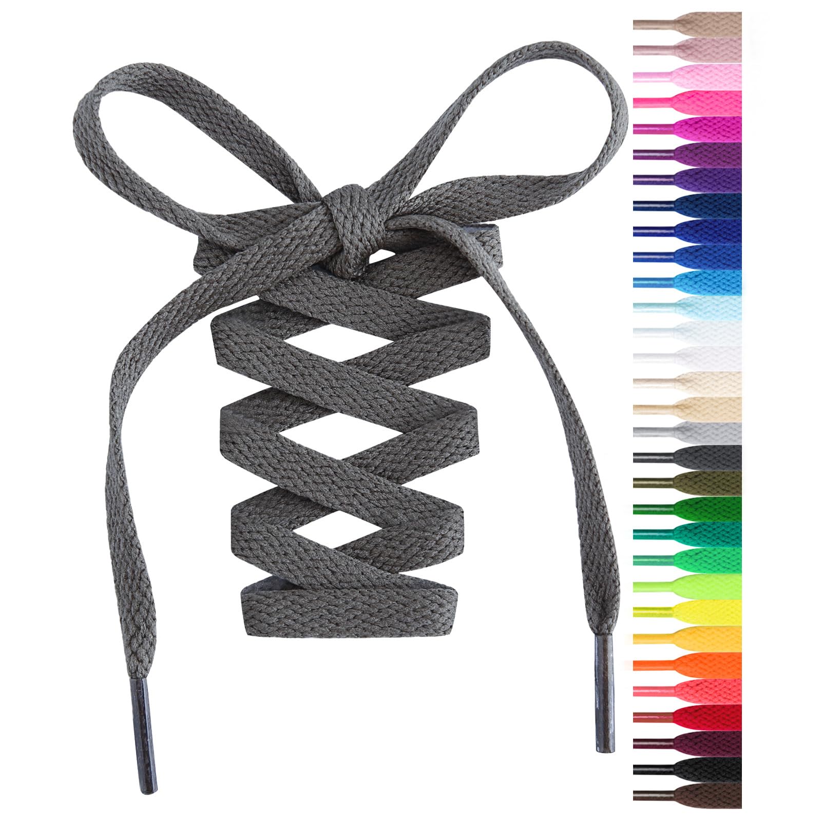 Handshop Flat Shoelaces 5/16", 31 Colors in 36"-72" Shoe Laces For Sneakers