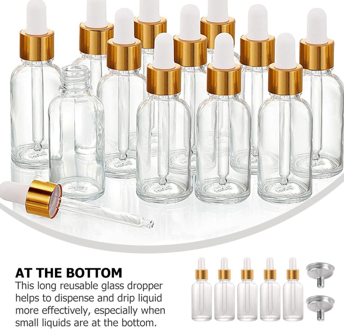 24pcs Essential Oil Dropper Bottles Leakproof Glass Serum Bottles Dropper Refillable for