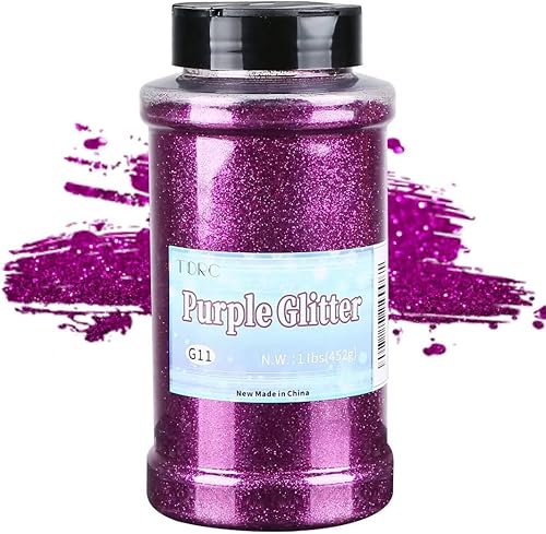 Miniatura 26 de TORC Purpurina fina roja de 1 libra y 16 onzas de purpurina en polvo para vasos, resina para manualidades, slime, cosméticos, pintura de uñas, Negro