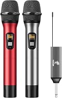 TONOR TW630 Vezeték Nélküli Mikrofon Szett - UHF Dupla Fém Dinamikus Rendszer Tölthető Vevővel, Karaoke, Esküvő, Rendezvény, 60m Hatótáv 1