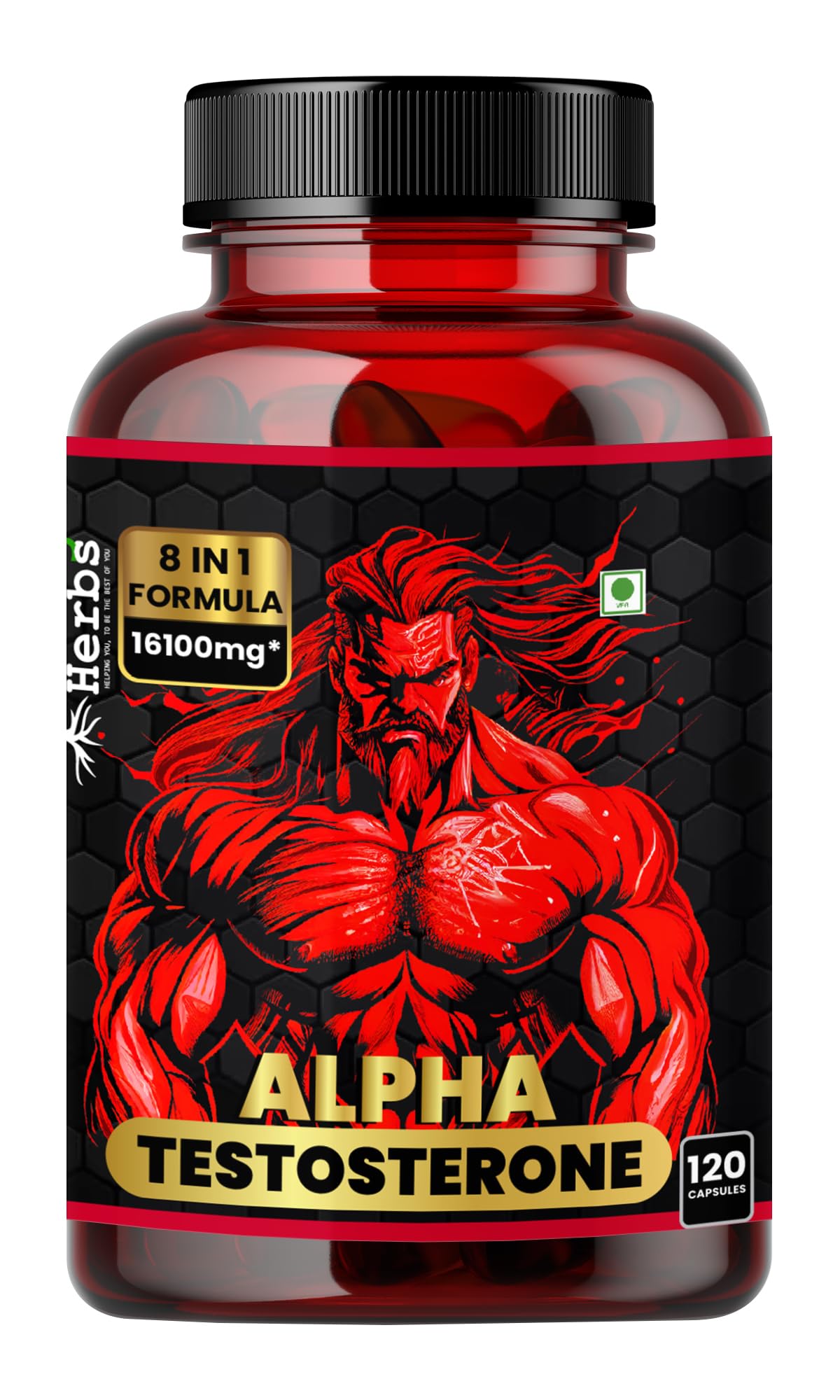 Alpha Testosterone Booster |120 Caps | 8in1 | 16100mg equvivalent| Powerful Combination of Tongkat Ali, Fadogia,Horny Goat Weed, Beet Root and Arginine-image-42