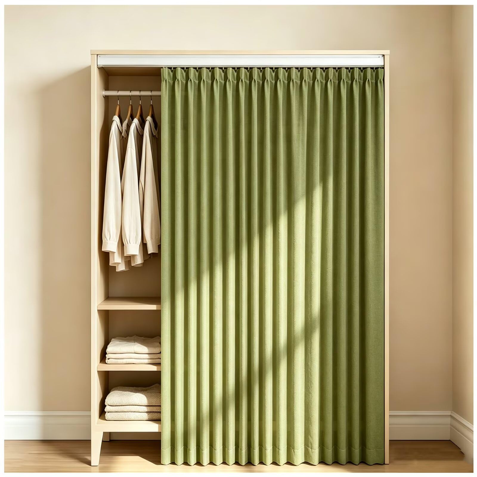 Tenda per Armadio a Muro Pieghevole con Binario W210 x H200cm Verde