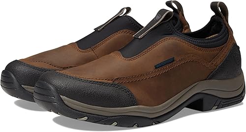 Ariat Terrain Ease - Botas impermeables sin cordones para mujer, tacón bajo de 1 a 2 pulgadas, color marrón