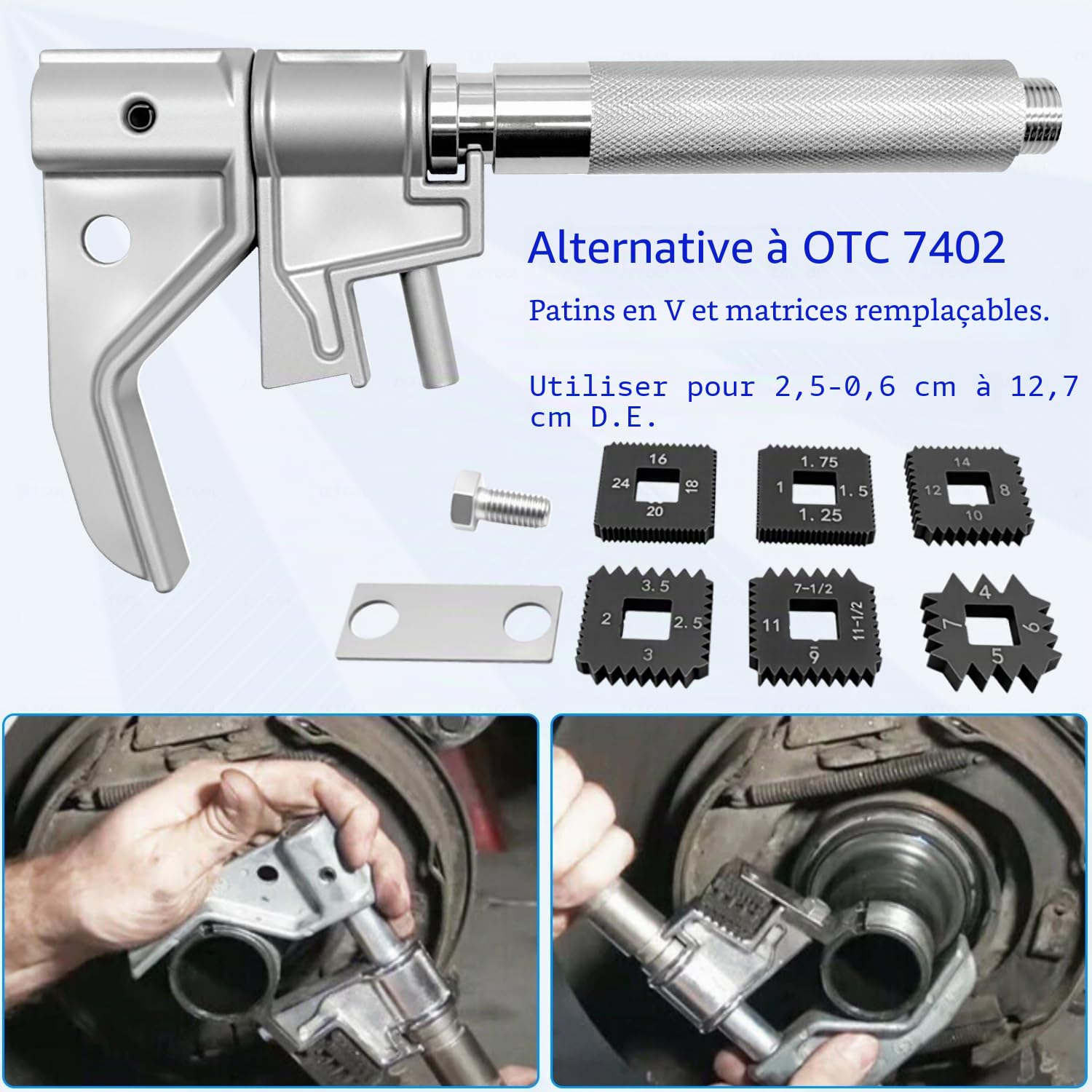 ZKTOOL Outil Universel de Réparation de Filetage Externe, Chasse-Filet Extérieur, Encocheuse de Filetage Externe, Outils de Réparation de Filetage Robustes, pour Diamètre Extérieur de 1-1/4" à 5"