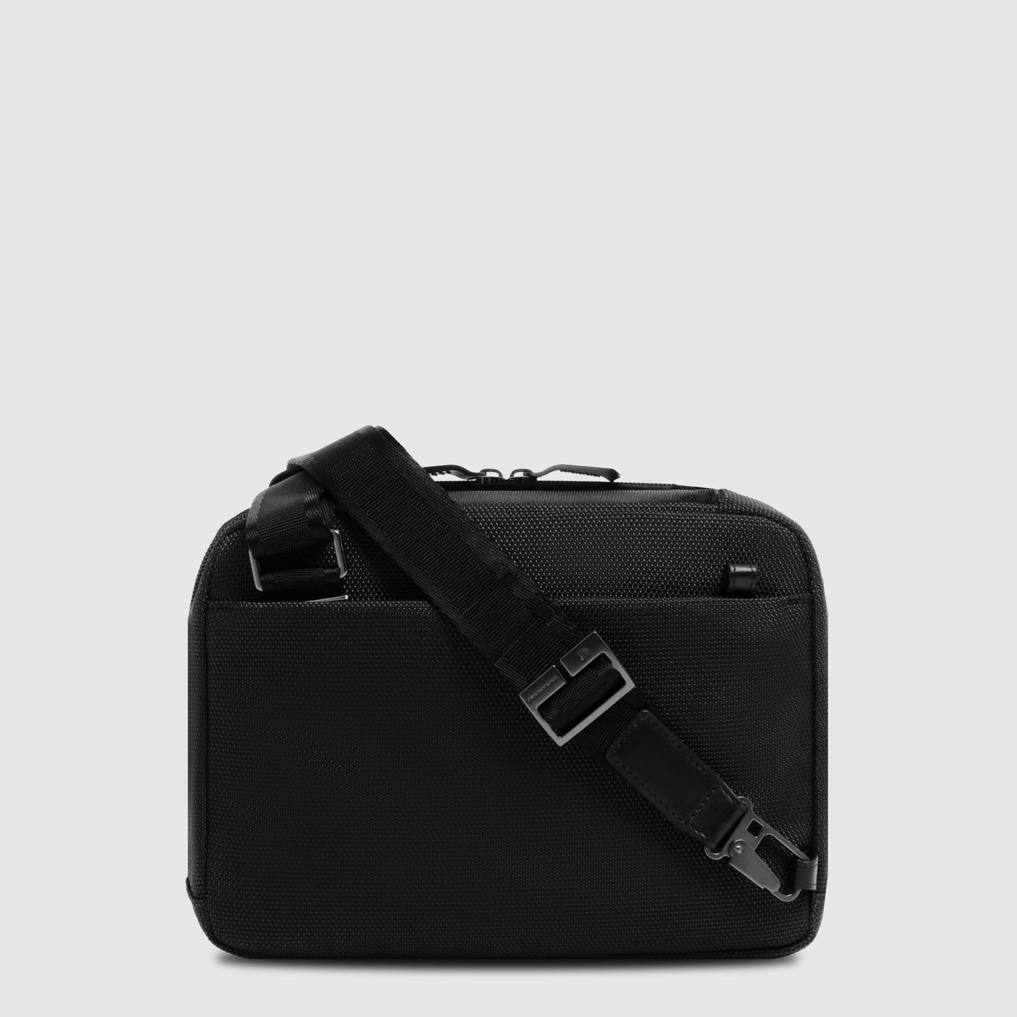 PIQUADRO - Tracolla Porta Tablet Mini in Pelle e Tessuto - Uomo
