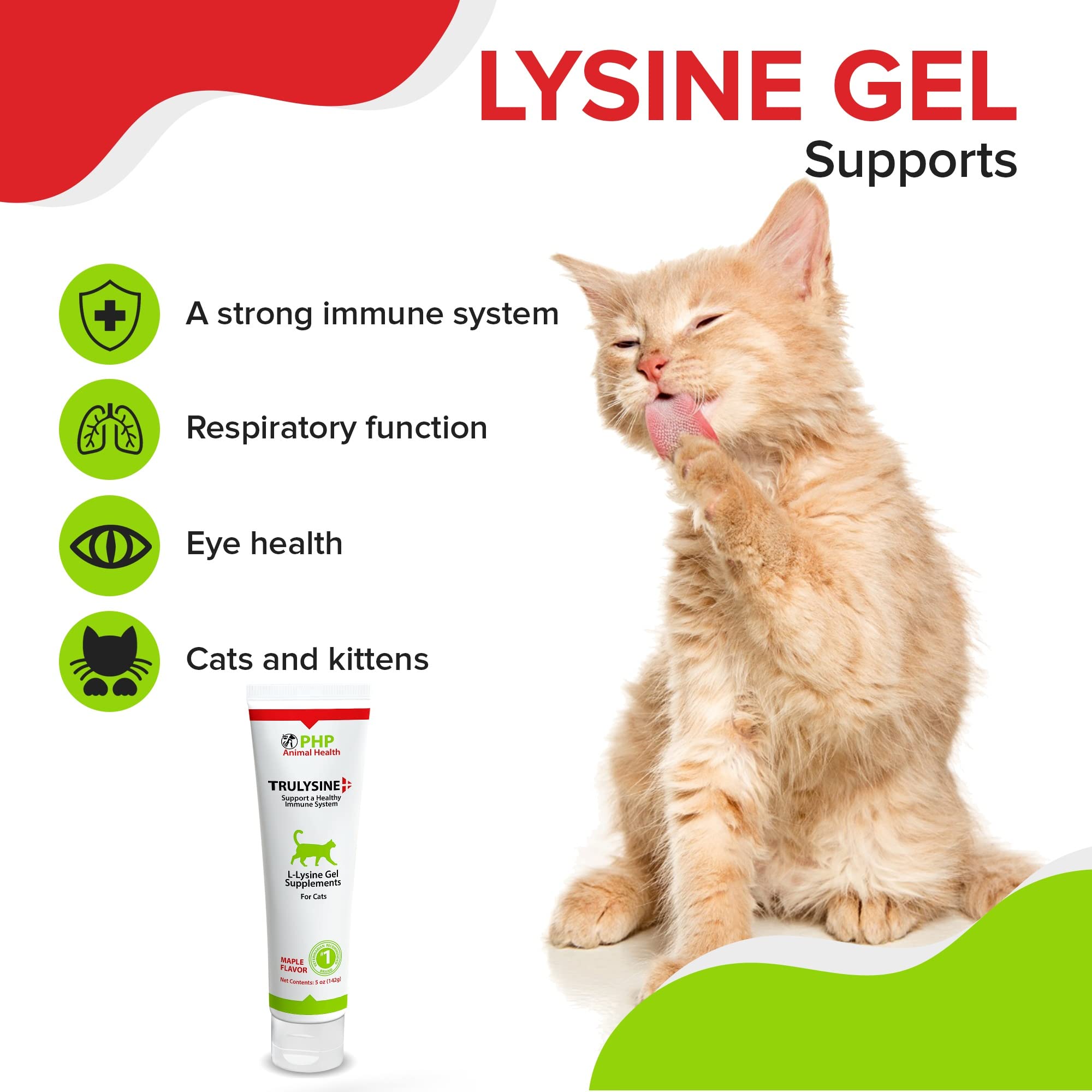 Trulysine Viralysine L-Lysine Gel Supplement for Cats, 5oz - Cats & Kittens of All Ages - Immune Health - Sneezing, Runny Nose, Squinting, Watery Eyes - Palatable Maple Flavor — Amazon image 6