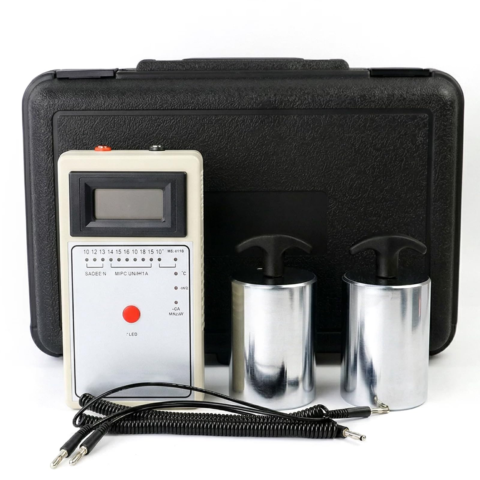Wytrzymały tester rezystancji powierzchni, urządzenie pomiarowe ESD, z 2 elektrodami 2,5 kg, automatyczne przełączanie napięcia, do pomiaru rezystancji na macie podłogowej i stole warsztatowym