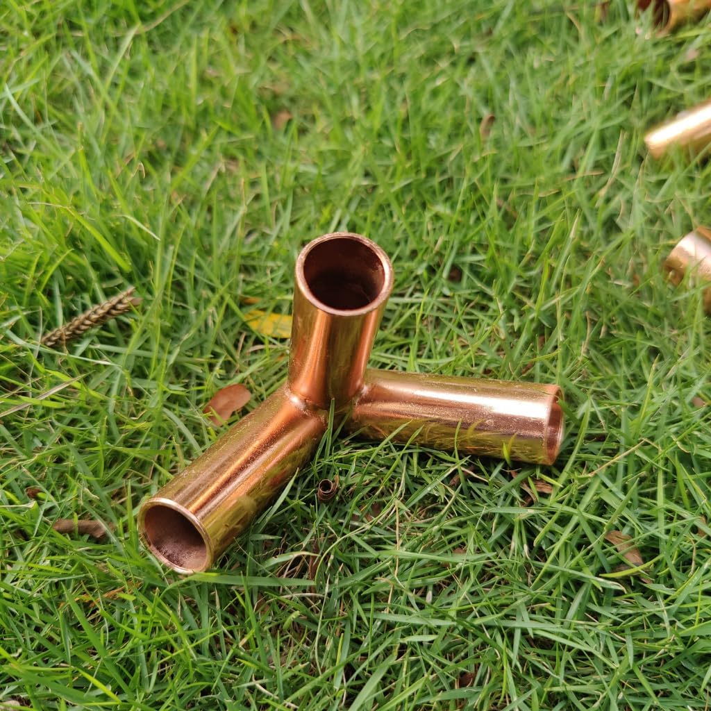 Energy Healing Copper Pyramid Kit – 100% Pure Copper Connectors for ½ Inch (12.7mm) Pipes – Meditation, Reiki, Vastu – Includes 4 Base + 1 Top Connector – Heavy-Duty