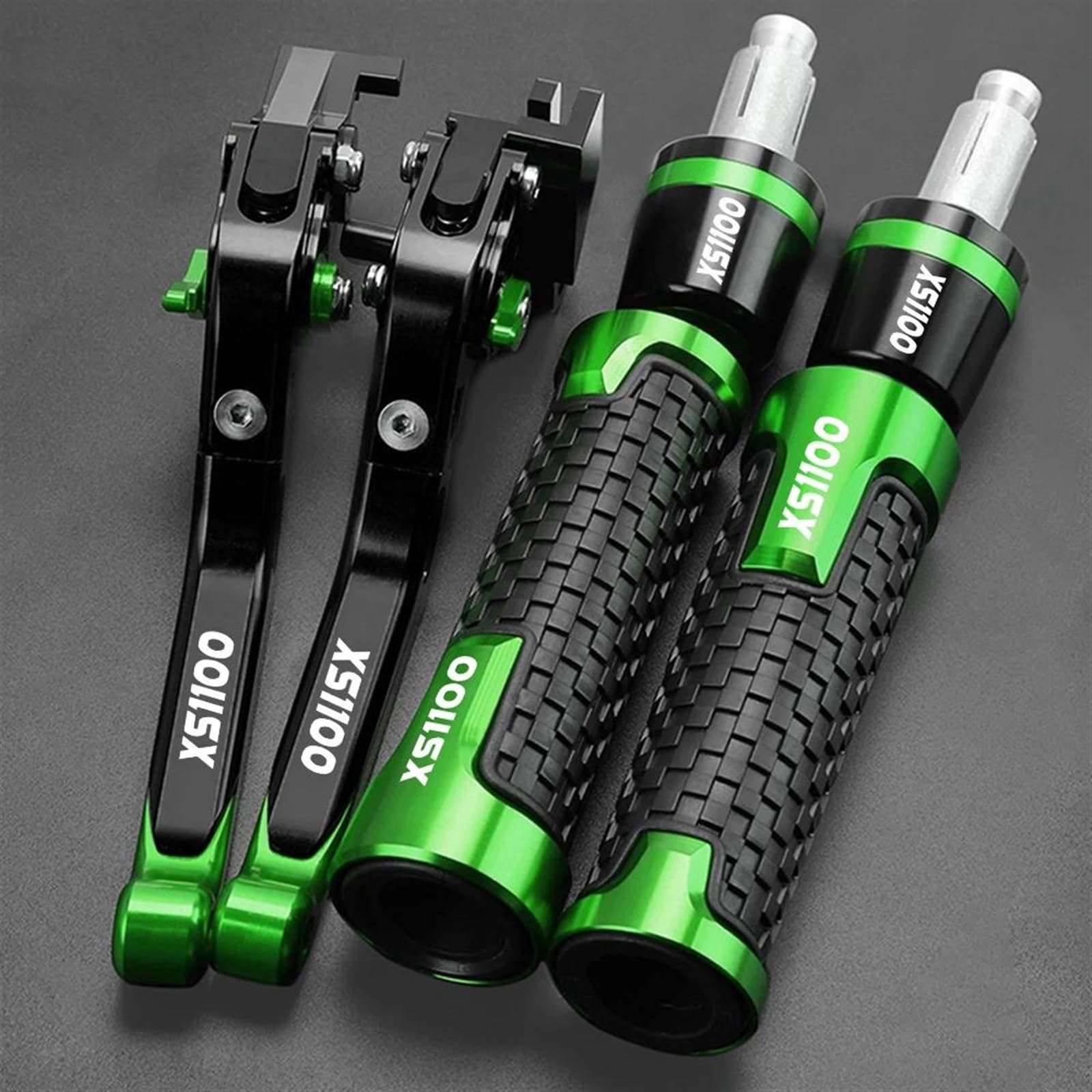VTAIEX Motorbike Accessories CNC Motorcycle Brake Kit for Y-AMAHA XS1100S XS 1100 1978 1979 1980 1981 1982 1983 1984 1985 Clutch Levers Hand Grips Handlebar Ends(Green)