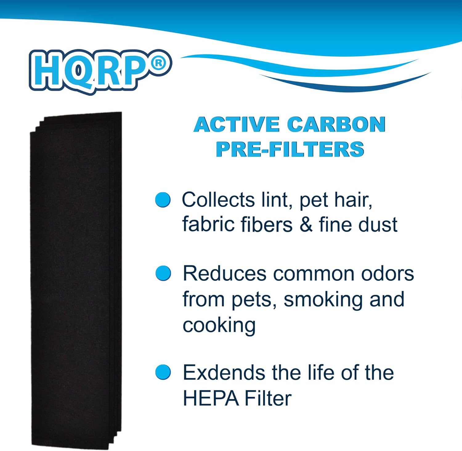 HQRP Kit: 2pcs Filter C & 4-pack Pre Filters (Reserve) compatible with GеrmGuardian AC5000E AC5250 AC5250PT AC5300B AC5350W AC5350B AP2800CA models, FLT5000 Replacement