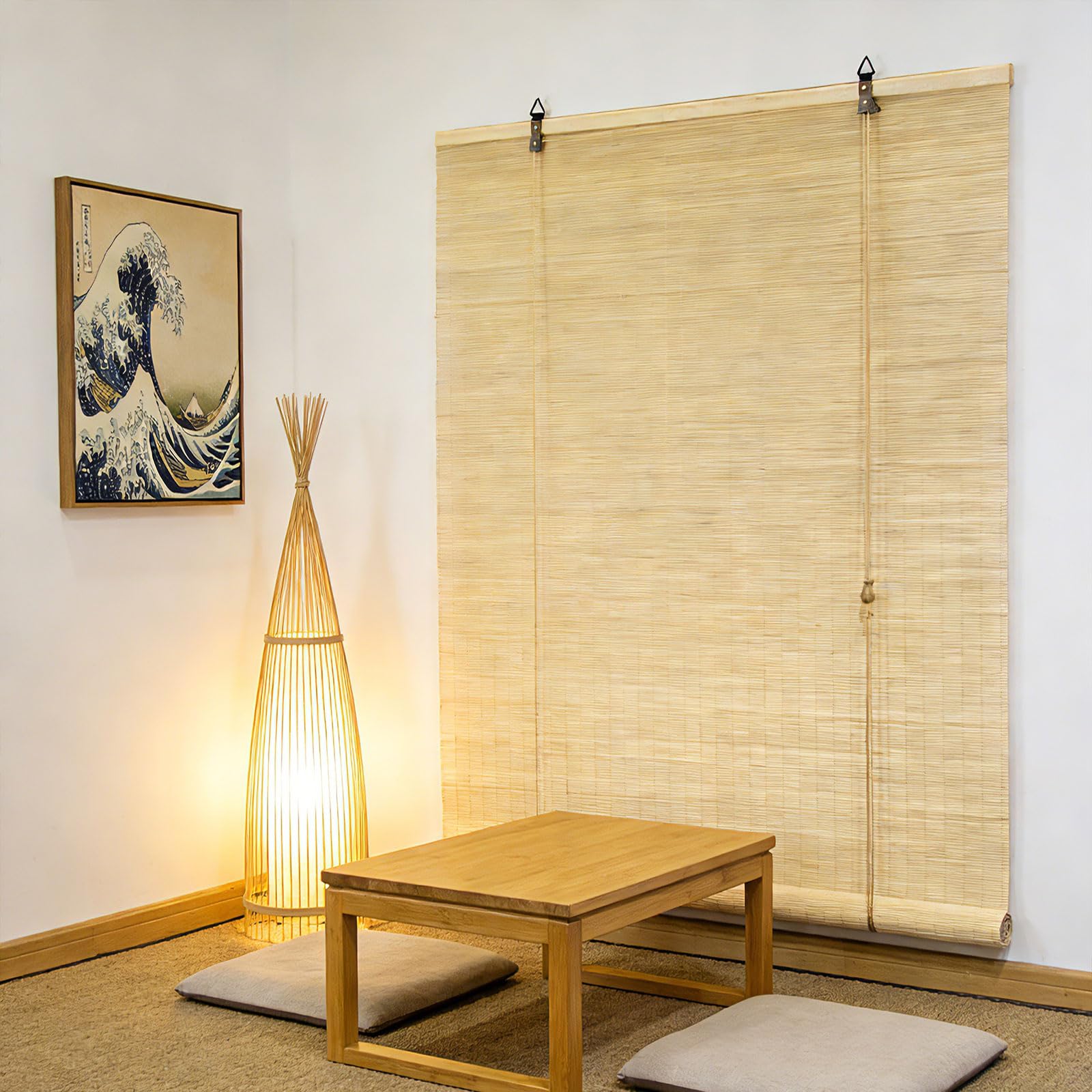 Store en bambou 105x355 cm respirant et sur mesure pour fenêtres