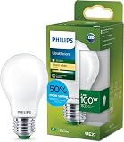 Philips, ampoule LED Ultra Efficient Classe A, 100W, culot E27, blanc chaud 2700K, dépolie, verre - 1