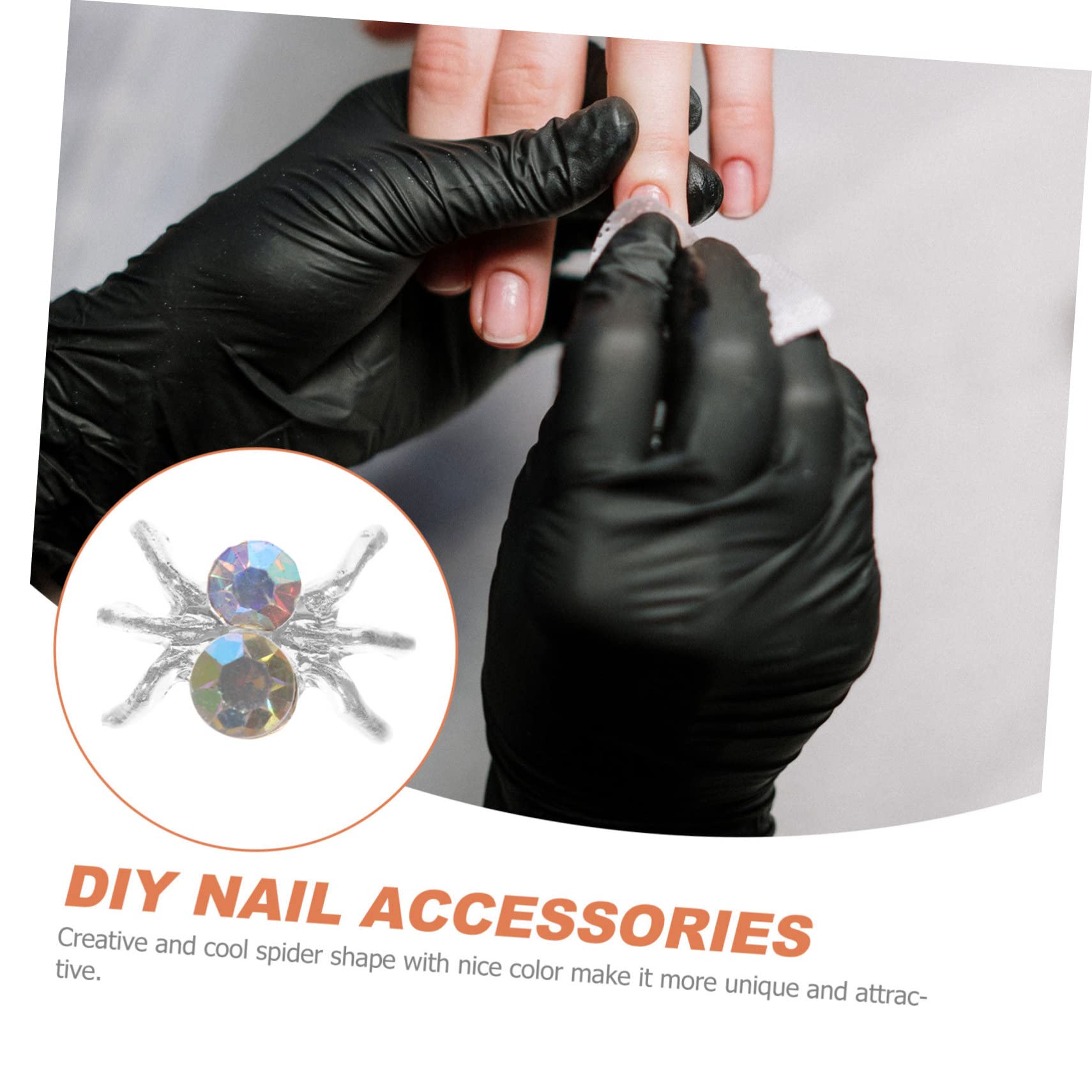 Healvian 200pezzi Charms Per Unghie Forma Di Ragno Decorazioni Per Nail Art Accessori Eleganti Per Manicure Halloween e Feste Per Amanti Del Diy e Professionisti