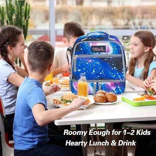 Miniatura 9 de Tilami Mochila con ruedas, mochila para laptop de 19 pulgadas con ruedas y lonchera, Galaxy, 18.92x12.87x8.27inch