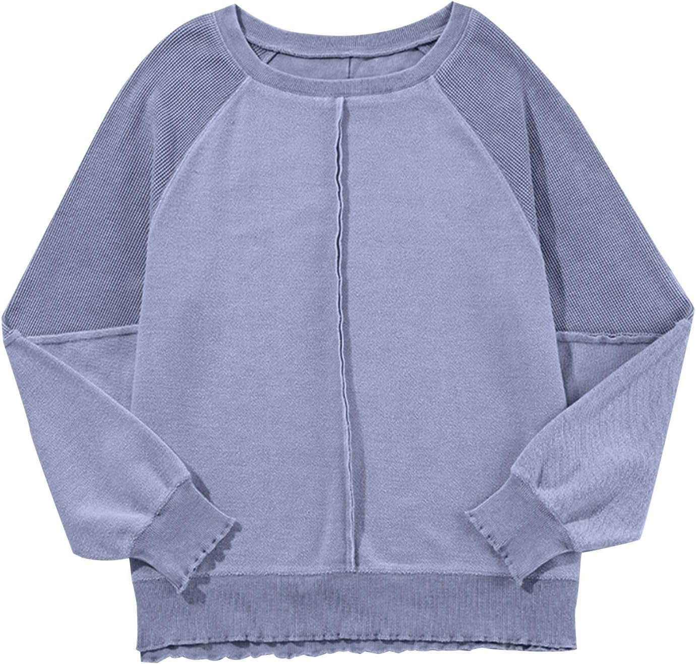 Heevina Sweaters for Women Crewneck Long Sleeve Solid Color Loose Lightweight Fall Sweater Jumpers Winter Pullover