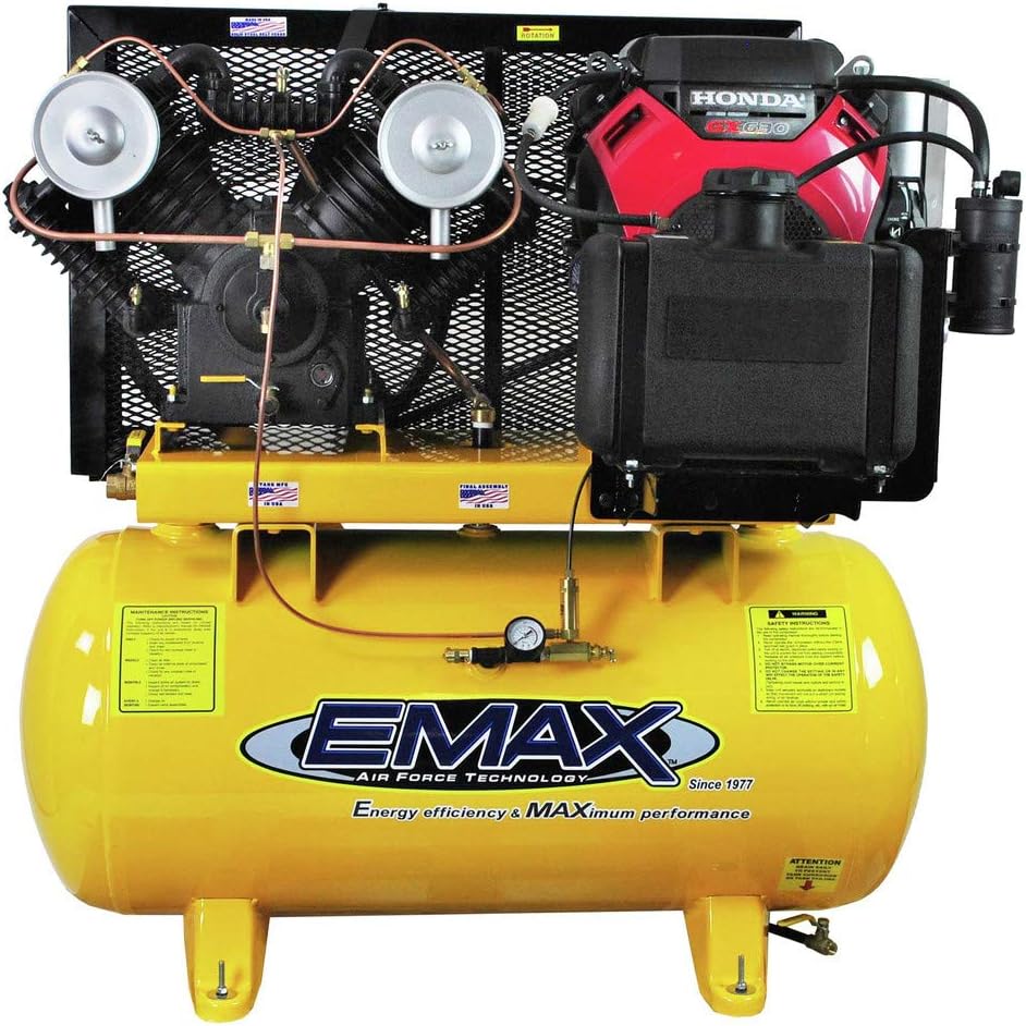 18 HP Gas Air Compressor, 60-Gallon, Horizontal, Electric Start, Industrial Plus Series, Model EGES1860ST by EMAX Compressor