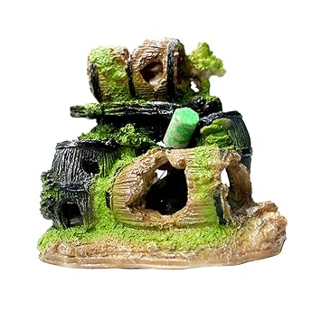 Mistletoe Resin Product Natural Looking ?Broken Barrels for Aquarium Fish Tank Decoration10.16 X 14.6 X 16.51 Cm; 380 Grams