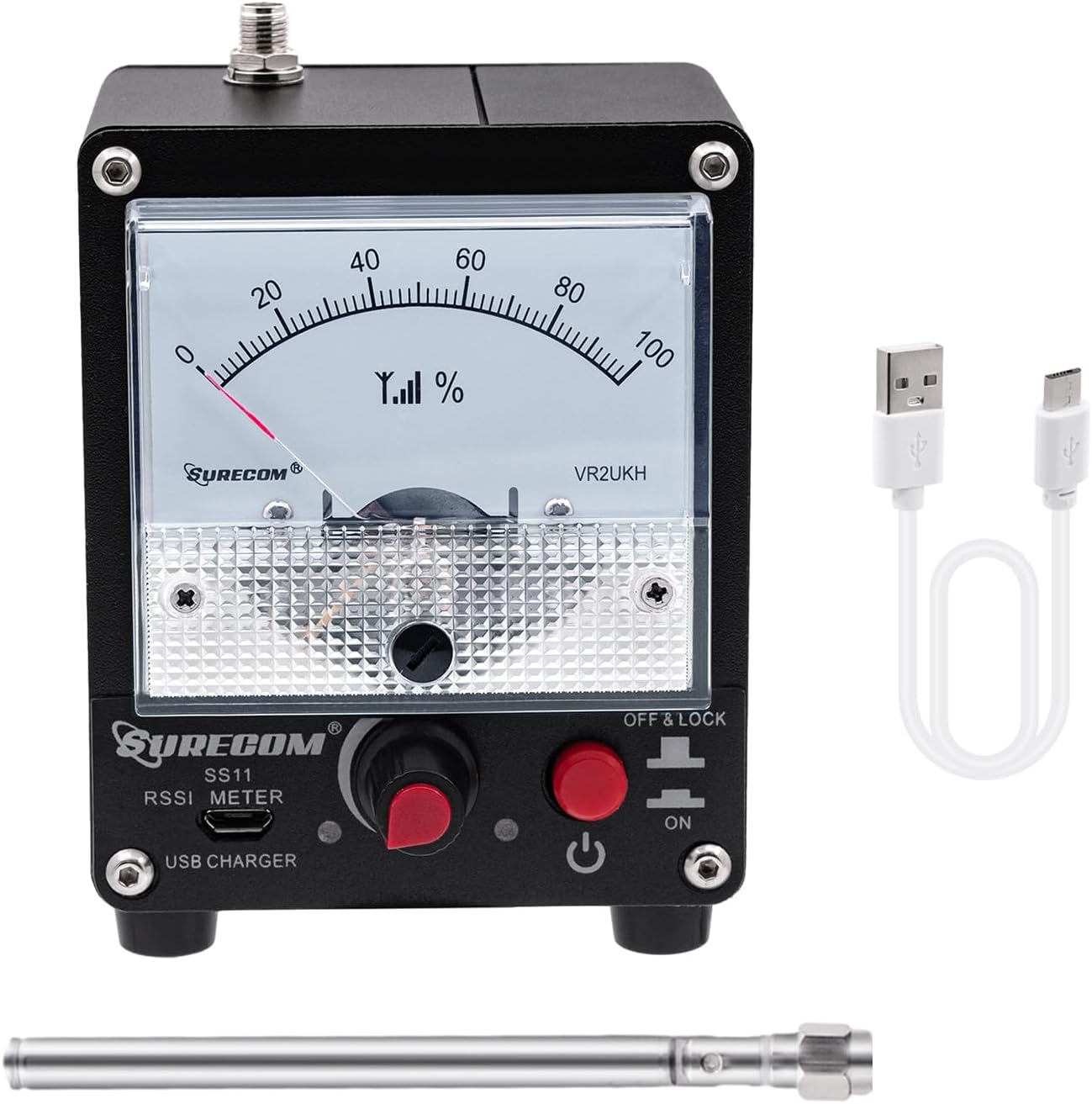 Mcbazel Surecom SS11 Portable Field Strength Power Test Meter RF Signal Strength Test Meter with Antenna