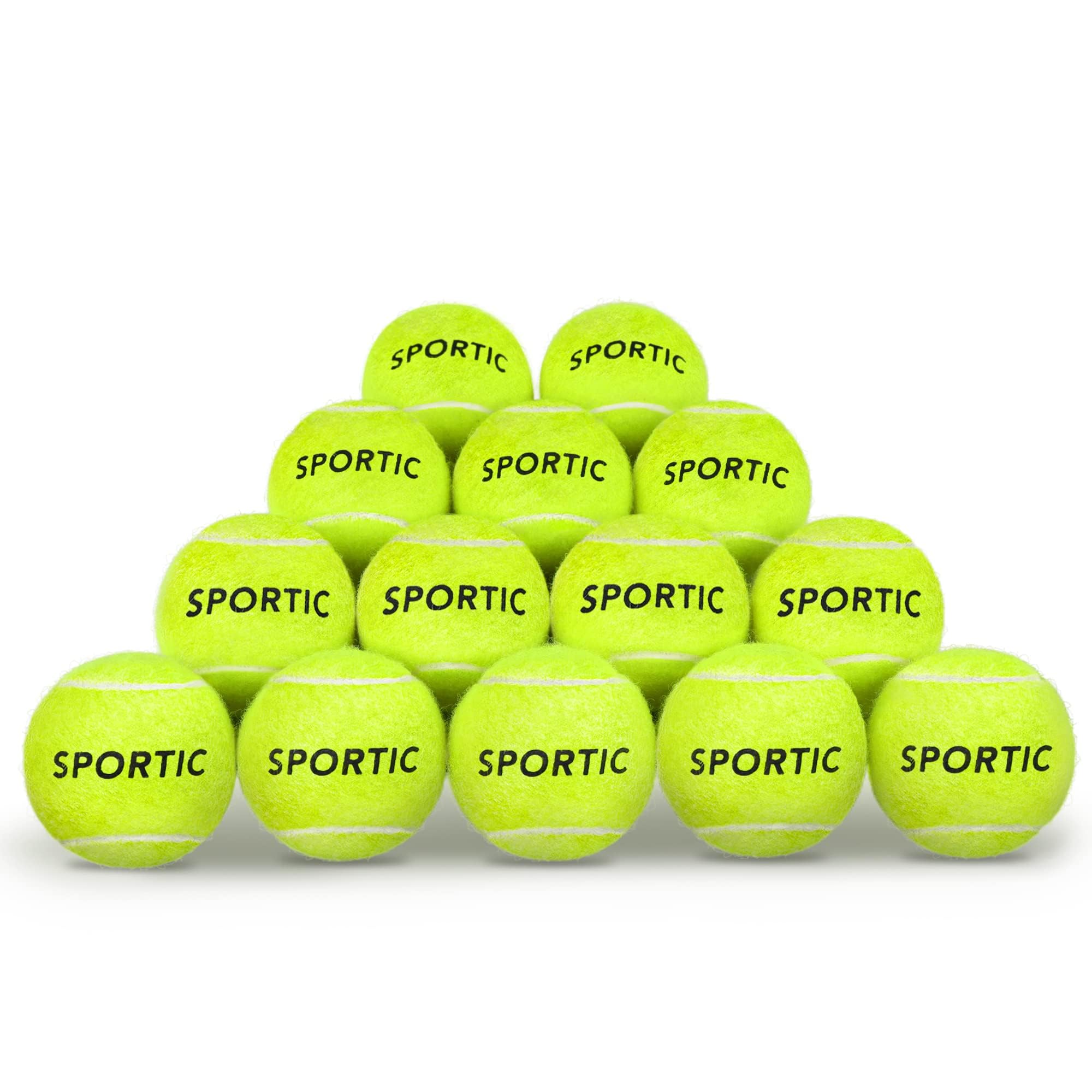 SPORTIC Pelotas de tenis, pelotas de tenis de práctica de alto rebote con bolsa de malla para un fácil transporte, pelotas de juego para perros y mascotas, pelota de tenis presurizada de fieltro