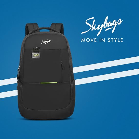 Skybags Unisex Black Micro Dobby & Tpe Facric Face Adjustable Strap 25L Backpacks
