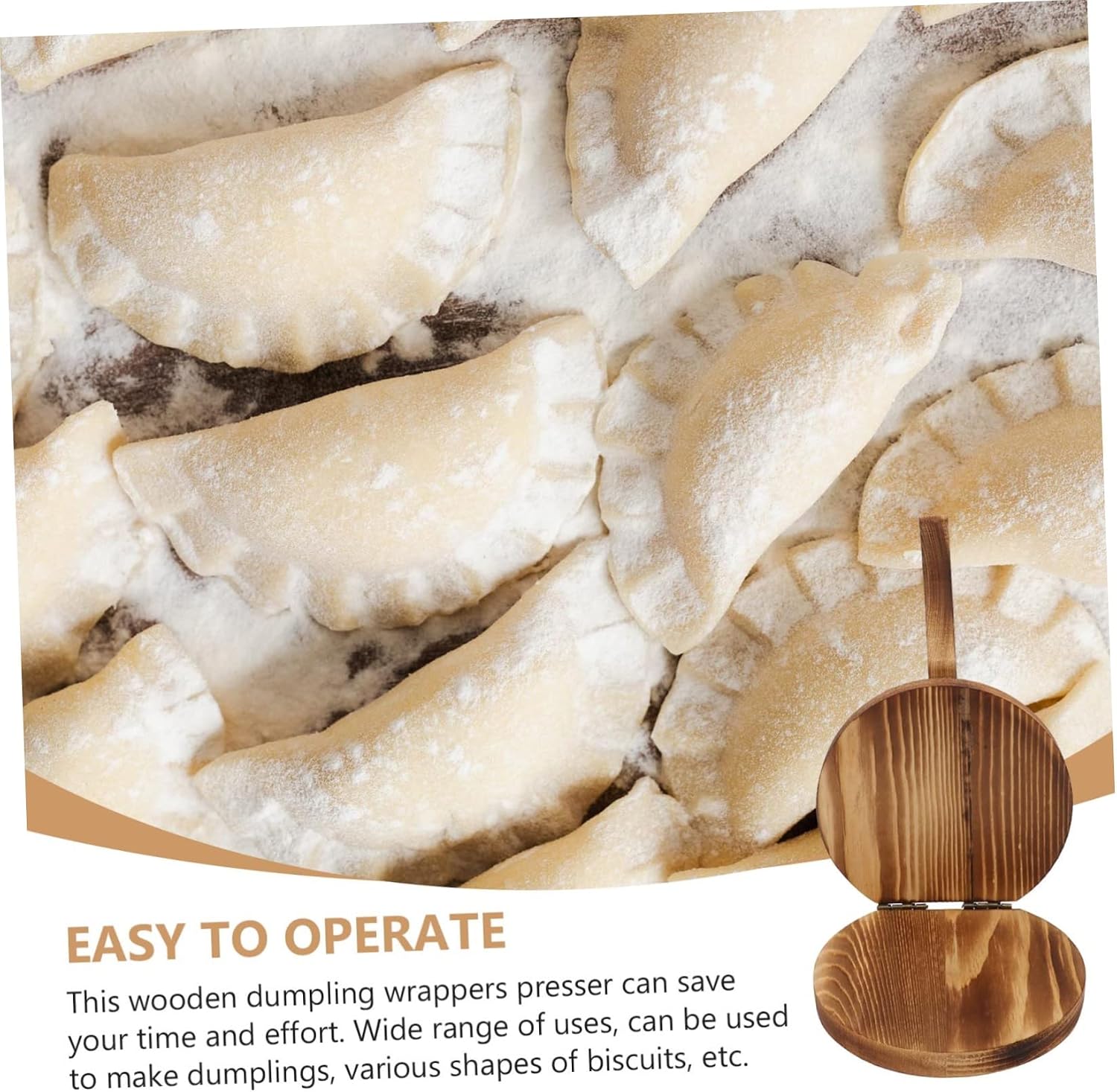 Wooden Dumpling Wrapper Mold Dough Presser Household Kitchen Tool for Making Dumplings and Pastries Easy to Use and Clean