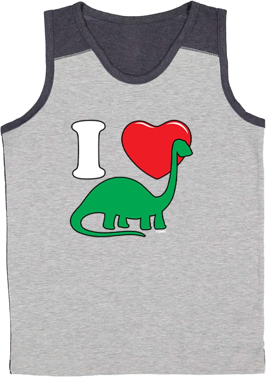 I Love Dinosaurs - Brachiosaurus Dino Youth Contrast Back Tank Top