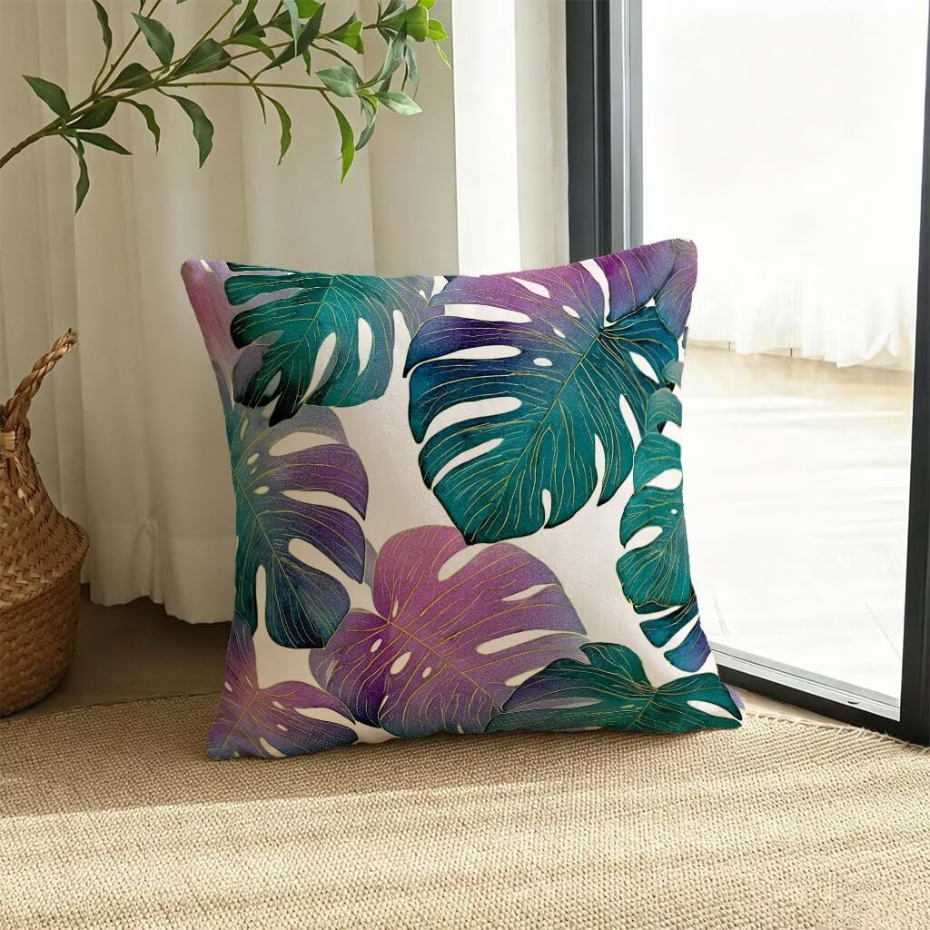 Poduszki zewnętrzne 80 x 80 cm Poszewki na poduszki 80 x 80 Poszewka na poduszkę Niebieskie opadające liście Poszewka na poduszkę Dekoracyjne pokrowce na pościel z niewidocznym zamkiem błyskawicznym