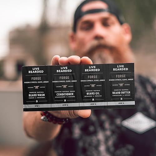 Miniatura 4 de Live Bearded Kit de aseo de barba totalmente natural para hombre, aceite de barba, mantequilla de barba, lavado de barba y acondicionador de barba,