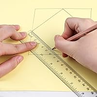Vista 4 de Koogel Paquete de 2 reglas de plástico transparente, regla recta inastillable de 12 pulgadas con pulgadas y centímetros para la escuela, el hogar