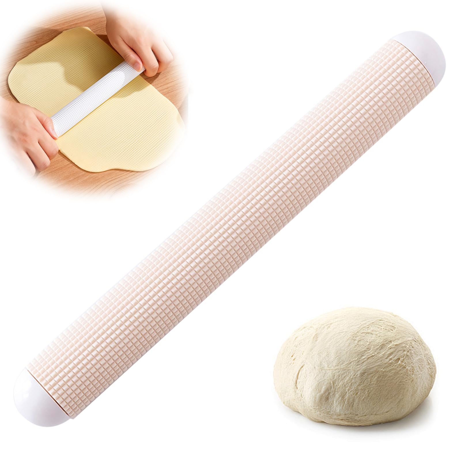 YUXIKIS ガス抜き めん棒 麺棒 めんぼう パン めん棒 お菓子作り パン作り道具 27cm ホワイト ピザ、クッキー、パンなどを作るのにぴったりです (ホワイト)
