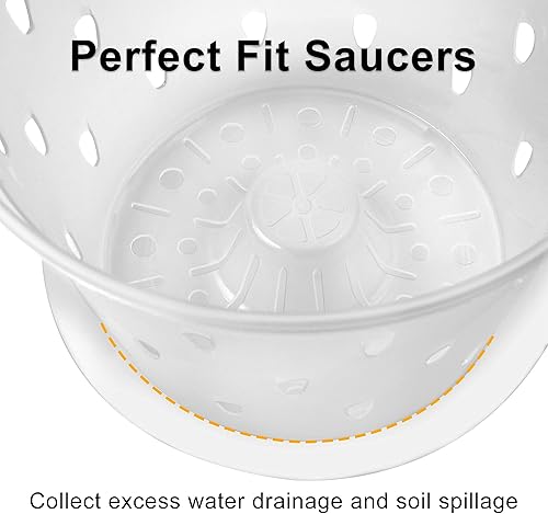 Miniatura 5 de Maceta de orquídeas, 7 pulgadas, paquete de 8 macetas de orquídeas con agujeros y platillos, maceta de plástico transparente para interiores