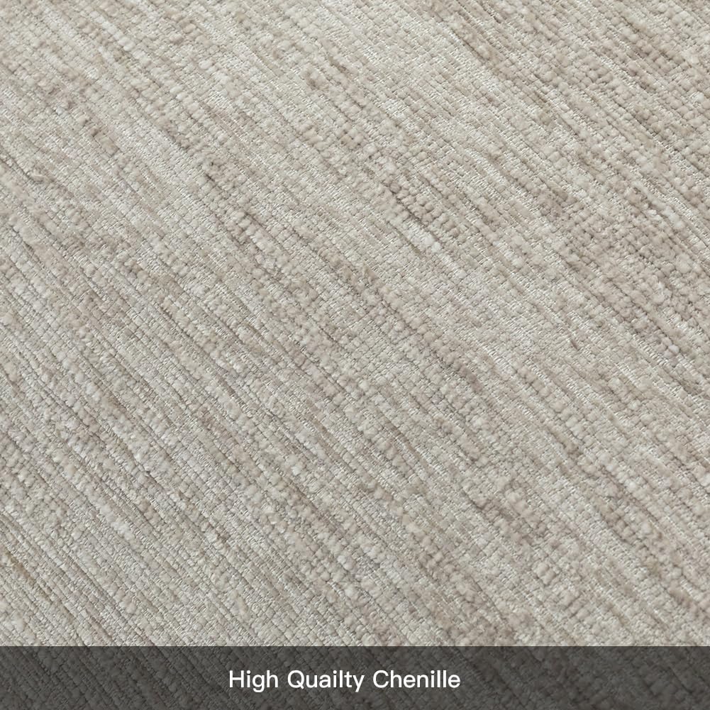 STONECREST Recliner Chair Cover, Chenille Slipcover, Stay in Place (Beige, 23" Regular Recliner)