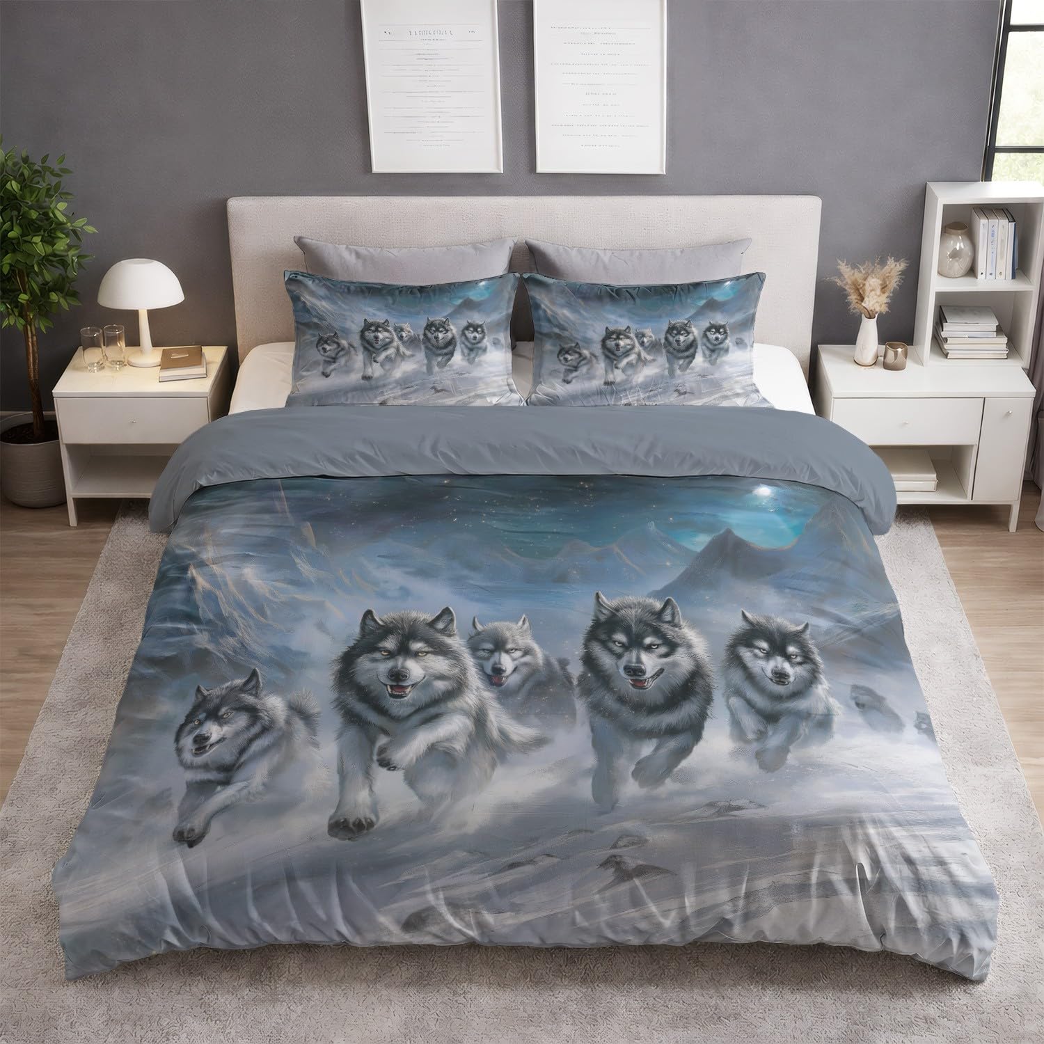 Parure de Lit fantastique loup blanc pour transformer l'ambiance de votre chambre