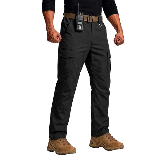 Men's Tactical Cargo Pants Water Resistant Work Pants Hunting (No Belt)