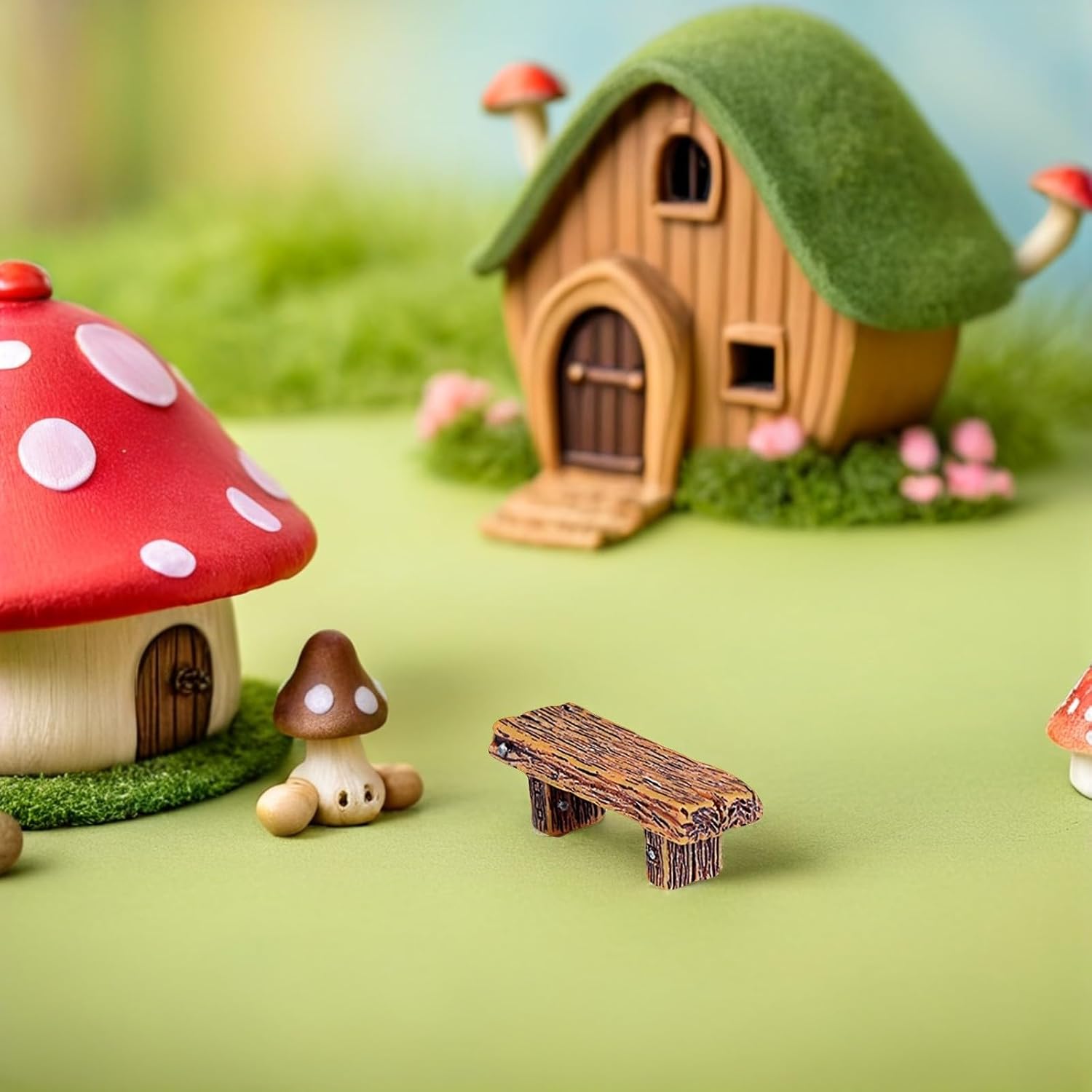 18 Pcs Resin DIY Stools Crafts Moss Succulent Micro Landscape Stools Adornments Garden Miniatures Furniture Prop
