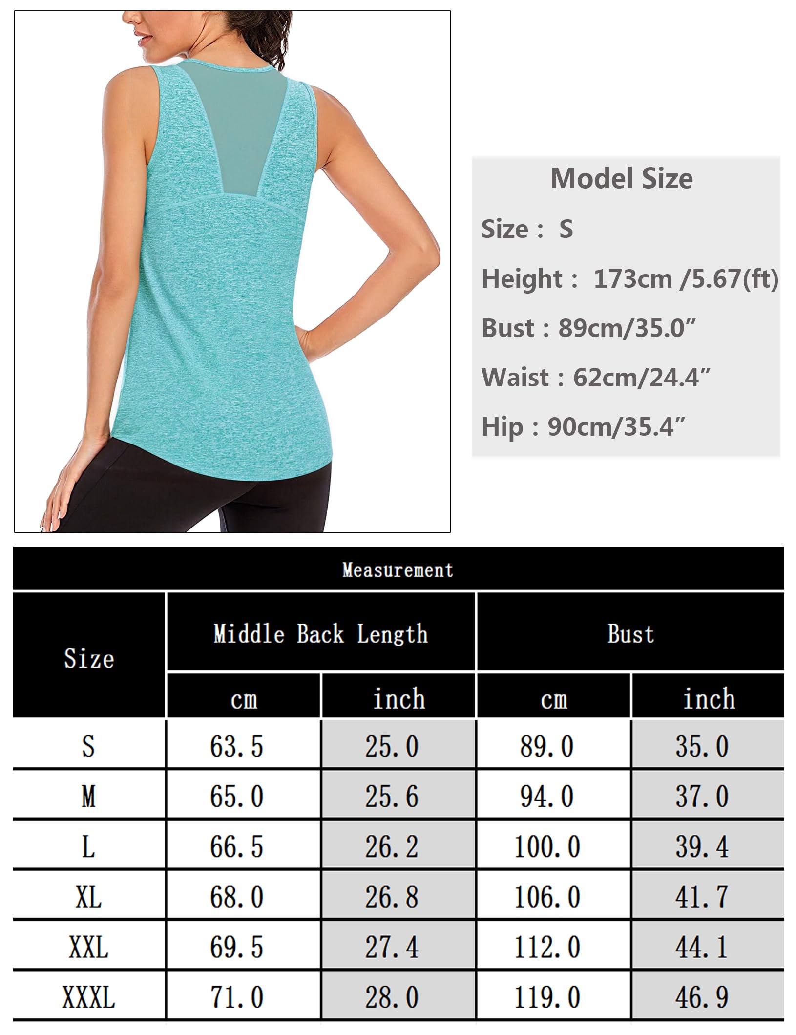 Camiseta Deportiva Mujer sin Mangas Camisetas Tirantes Espalda de Malla Ligero y Transpirable Fitness Top para Yoga Gimnasio Correr