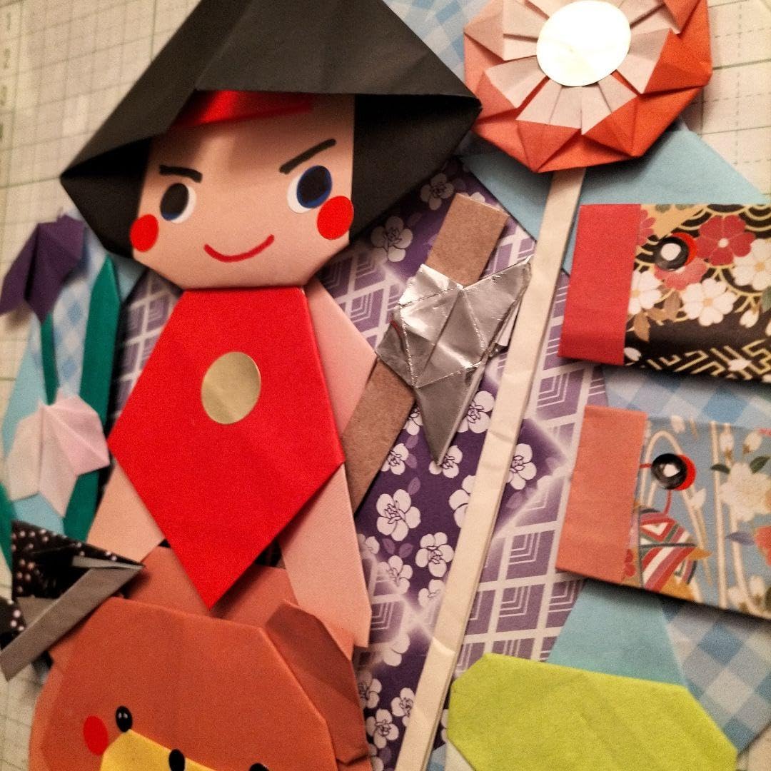 Amazon.co.jp: 折り紙 5月壁面 くまにまたがる金太郎折り紙リース