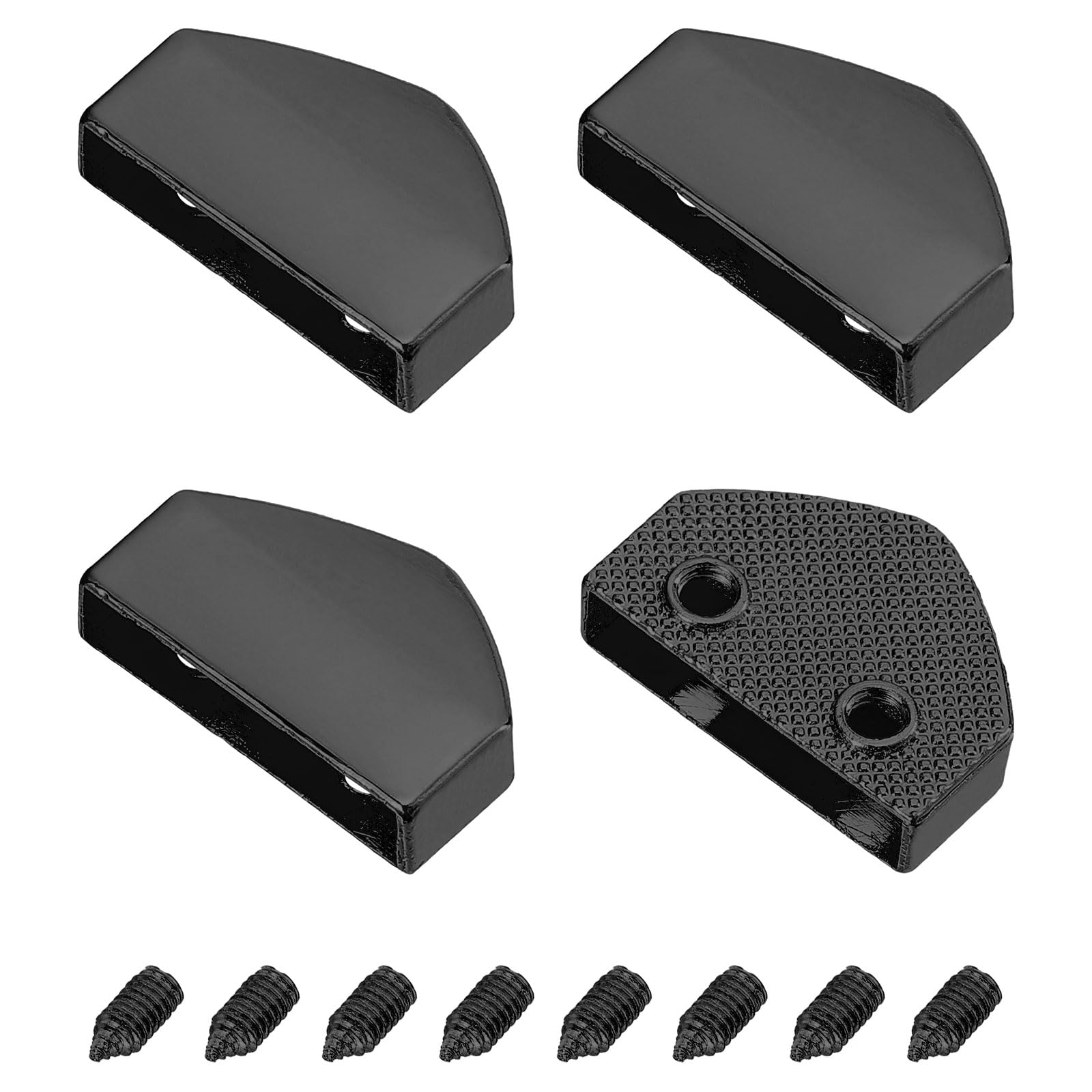 sourcing map 4Pcs Metal Belt Buckle End Tips, 0.31" Wide Pentagon Webbing Zipper Tips Clip Buckles with Screws for DIY Sewing Craft Purse Belt Repair, Metallic Black