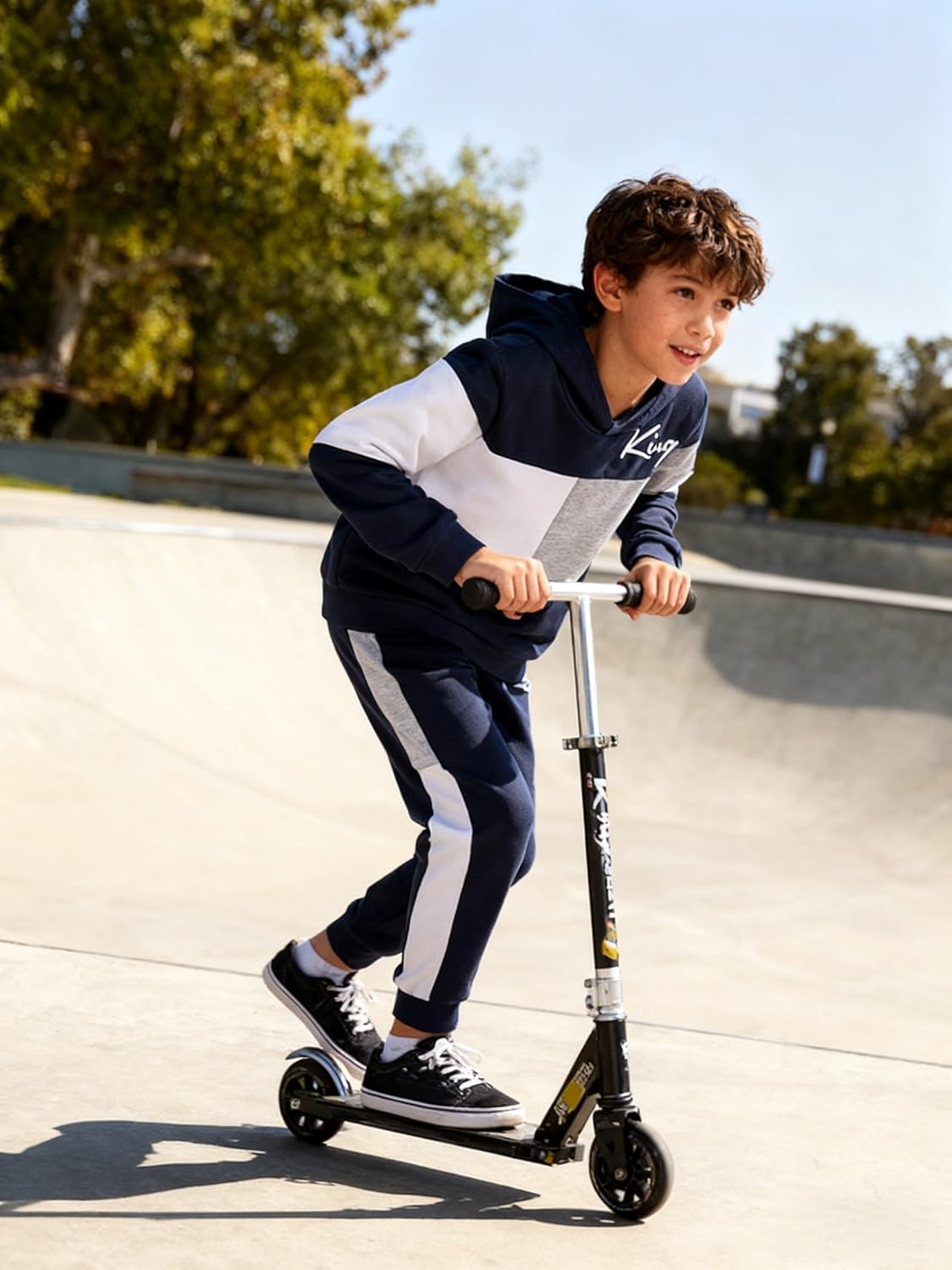 Boys Sweatsuit Long Sleeve Color Block Hoodie Sweatshirt and Jogger Pants 2PC Sets Fall Clothes (Sizes: 4-8) - Image 5