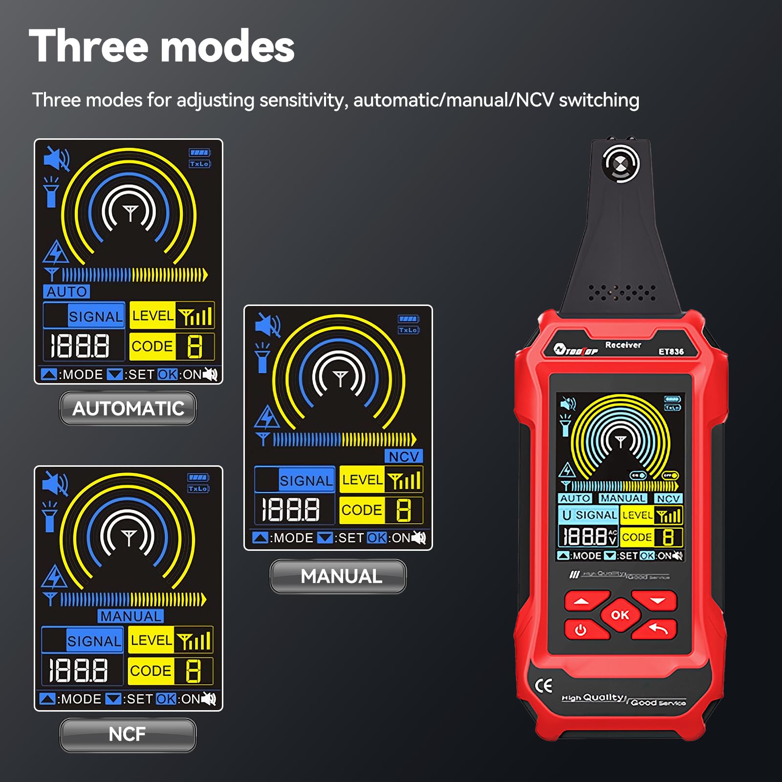 Localizzatore di cavi ET836 per interruzioni: sistema professionale di localizzazione di cavi interrati e a parete - Rilevatore di interruzioni,Multifunctional Line Finder Multimeter