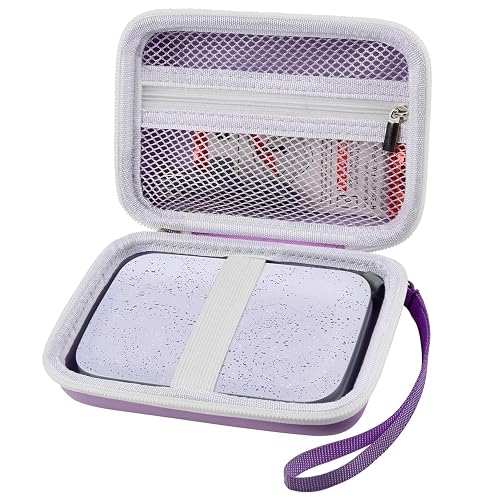 Boobowl Case Compatible with HP Sprocket Portable 2x3/ Select 2.3x3.4/ 2nd Edition Printer, Travel Carrying Organizer Holder Fits for Zink Photo Paper, USB Cable and More Accessories - Purple - purple