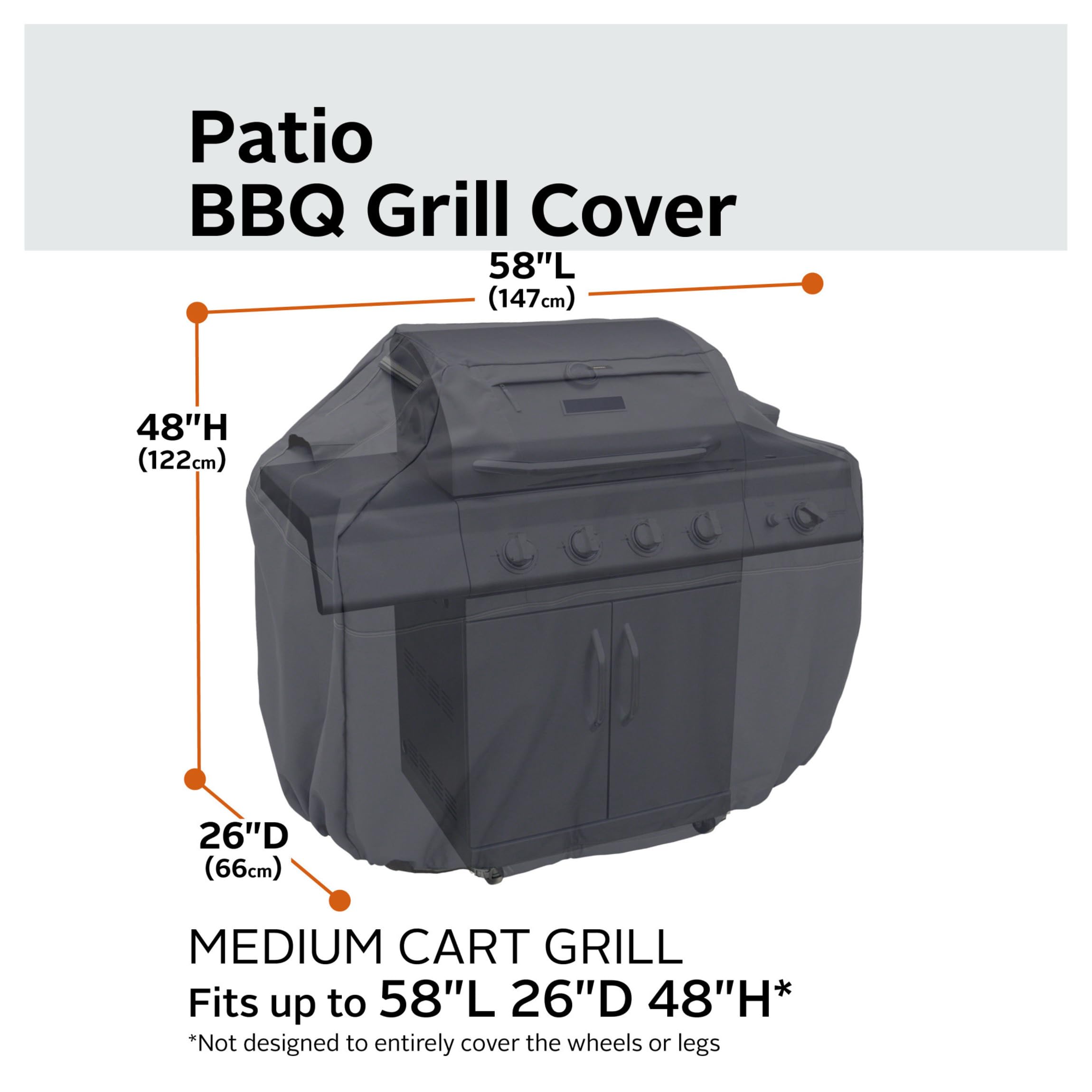 Classic Accessories 55-390-030401-EC Ravenna Grill-Abdeckung, Medium, Schwarz