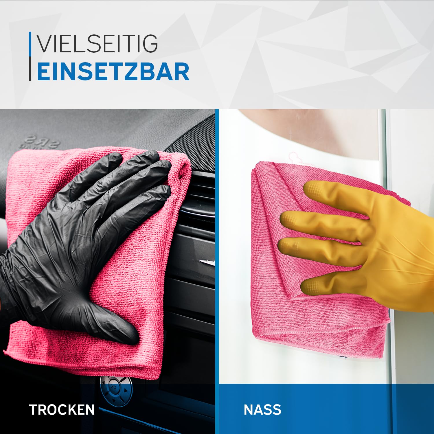 kör4u 200x Mikrofasertücher pink 40x40 cm 300 g/m² saugstark waschbar 60°C