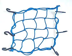 Rede Elástica Aranha Para Capacete Moto/Bagageiro 35 x 35 (Azul)