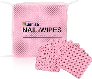 Sponsored Ad - BLUERISE 500Pcs Pink Nail Pliosh Remover Lint Free Nail Wipes Soft Gel Nail Polish Remover Pads Absorbable ...
