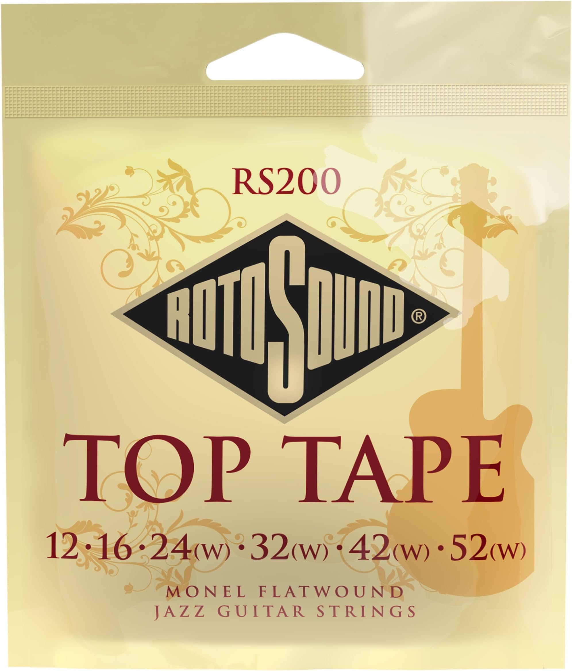 Rotosound RS200 Top Tape Monel Flatwound Electric Guitar String (12 16 24 32 42 52)