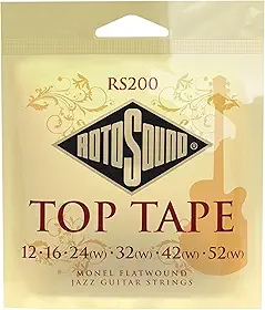 Encordoamento Guitarra Rotosound - Top Tape FlatWound - RS200 - .012/.052